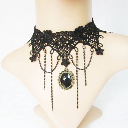 Gothic Jewelry Red Bat Halloween Necklace