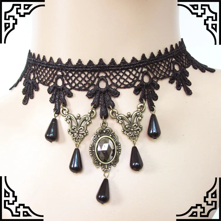 Gothic Jewelry Red Bat Halloween Necklace