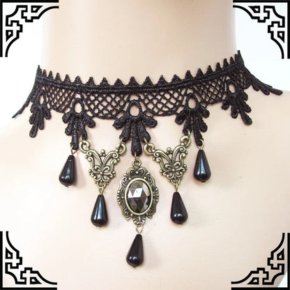 Gothic Jewelry Red Bat Halloween Necklace