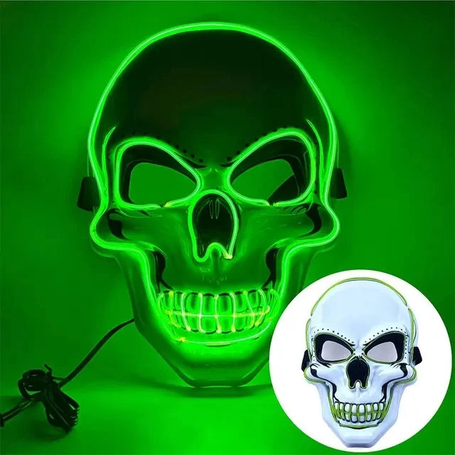 Halloween Horror Skull Mask LED Cold Light Mask