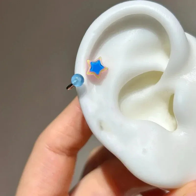 3Pcs Set Shiny Angel Wings Ear Studs
