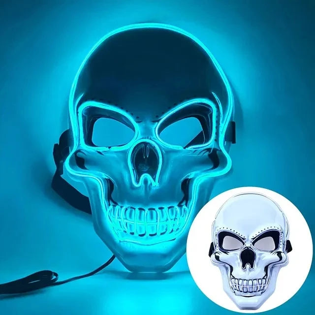 Halloween Horror Skull Mask LED Cold Light Mask