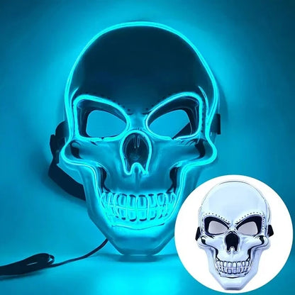 Halloween Horror Skull Mask LED Cold Light Mask