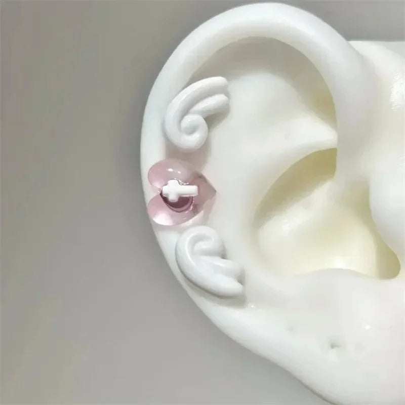 3Pcs Set Shiny Angel Wings Ear Studs