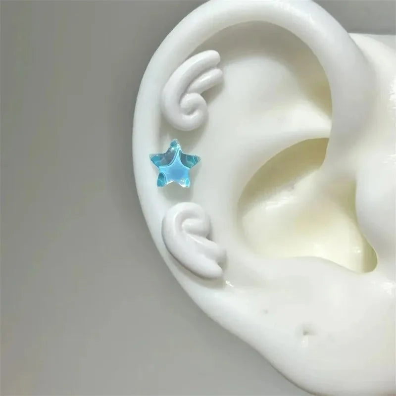 3Pcs Set Shiny Angel Wings Ear Studs
