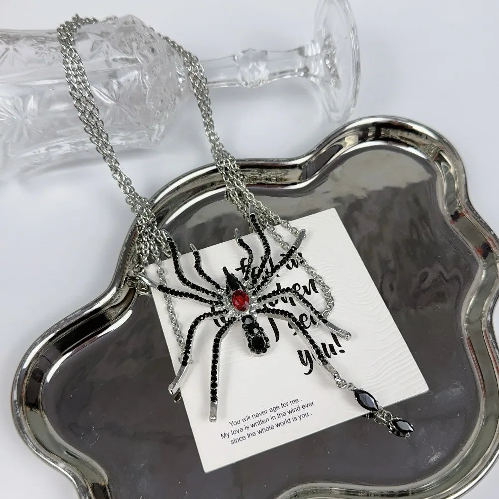 Black Spider Tassel Multi-layered Necklace
