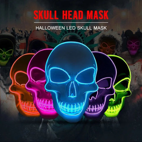 Halloween Horror Skull Mask LED Cold Light Mask