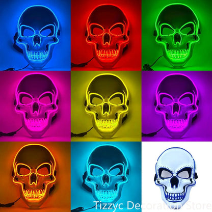 Halloween Horror Skull Mask LED Cold Light Mask
