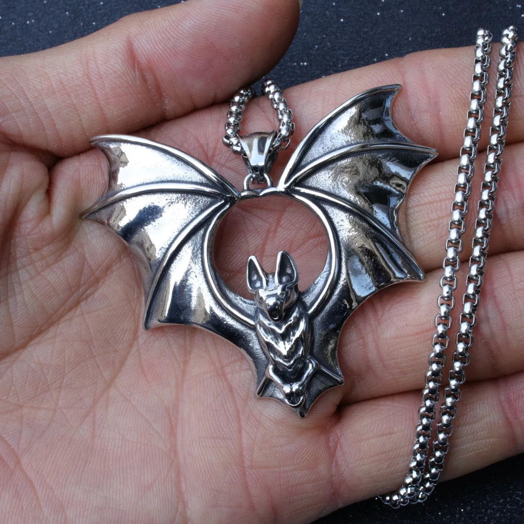 Flying Bat Pendant Necklace