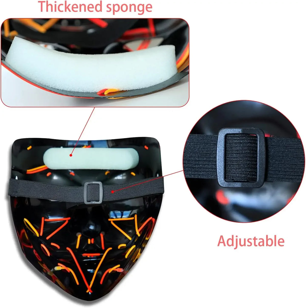 Poptrend Halloween Mask LED Light up
