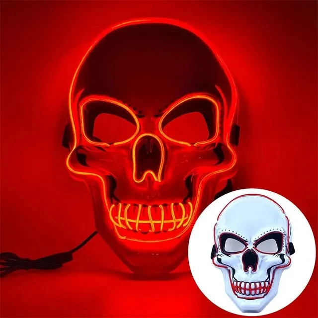 Halloween Horror Skull Mask LED Cold Light Mask