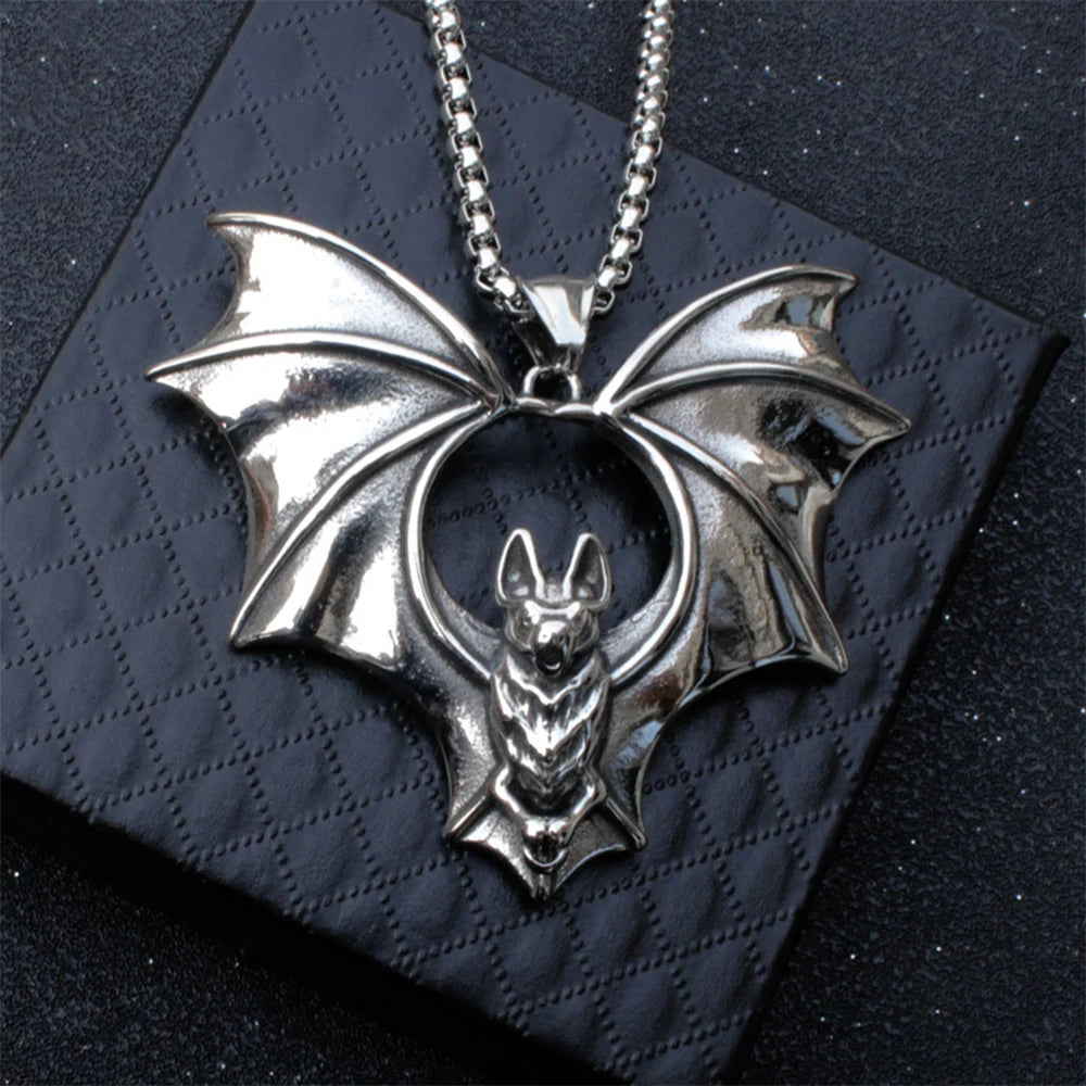 Flying Bat Pendant Necklace