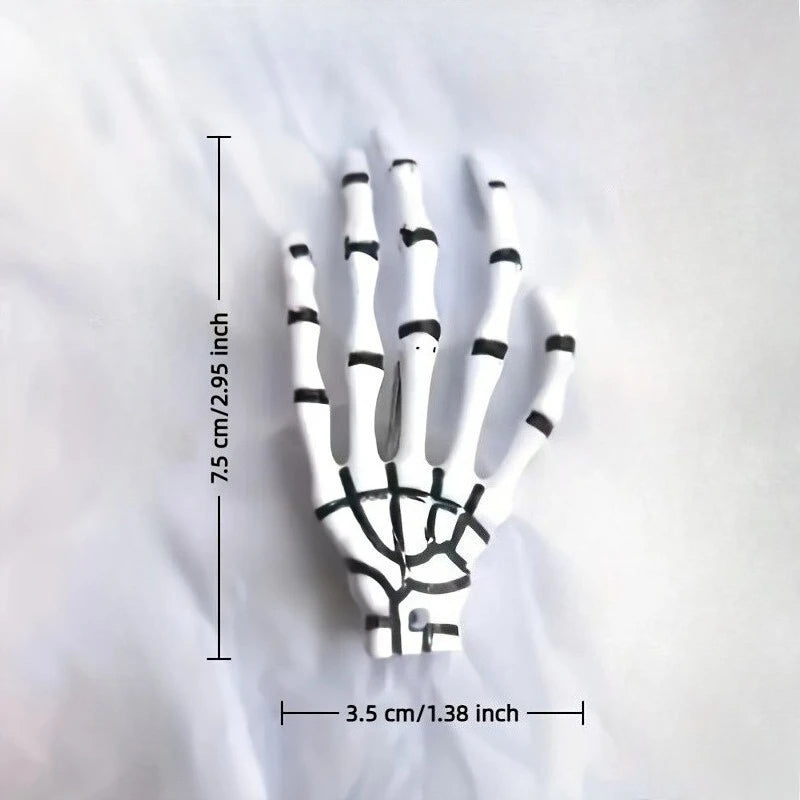 Set New Skull Hand Bone Hairpin Gripper Ghost Skeleton Hair Clips