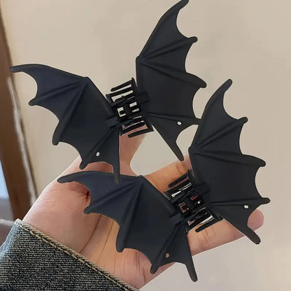 Halloween Black Bat Wings Hair Claw Clip