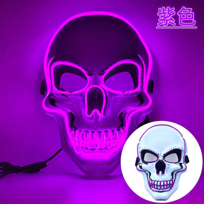 Halloween Horror Skull Mask LED Cold Light Mask