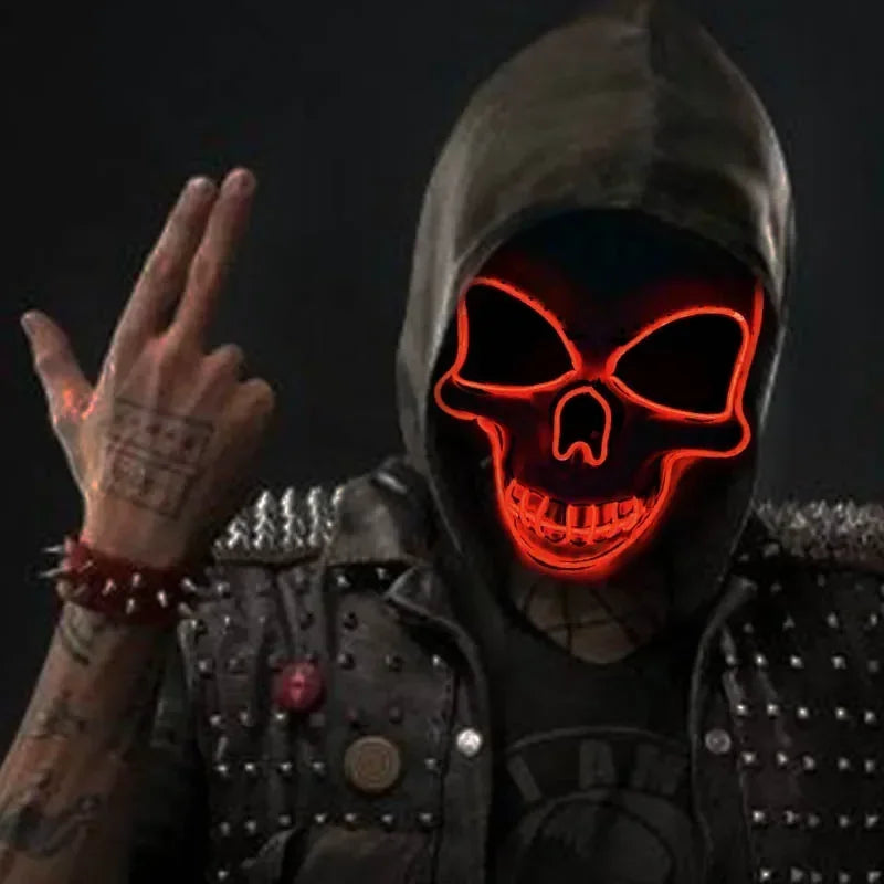 Halloween Horror Skull Mask LED Cold Light Mask
