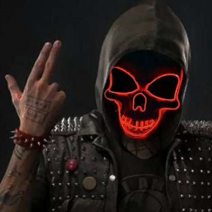 Halloween Horror Skull Mask LED Cold Light Mask