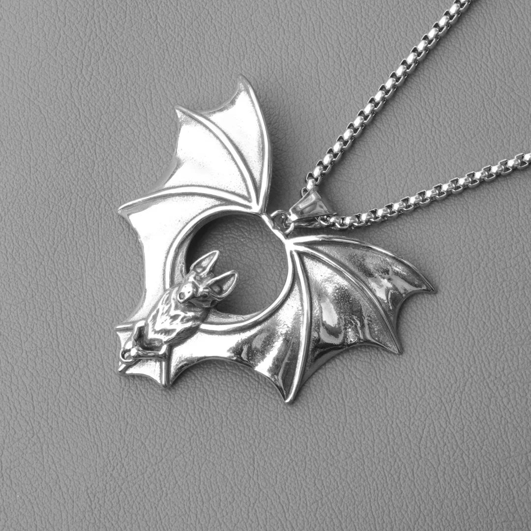 Flying Bat Pendant Necklace