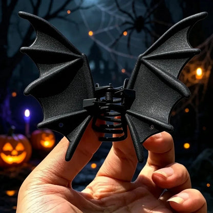 Halloween Black Bat Wings Hair Claw Clip