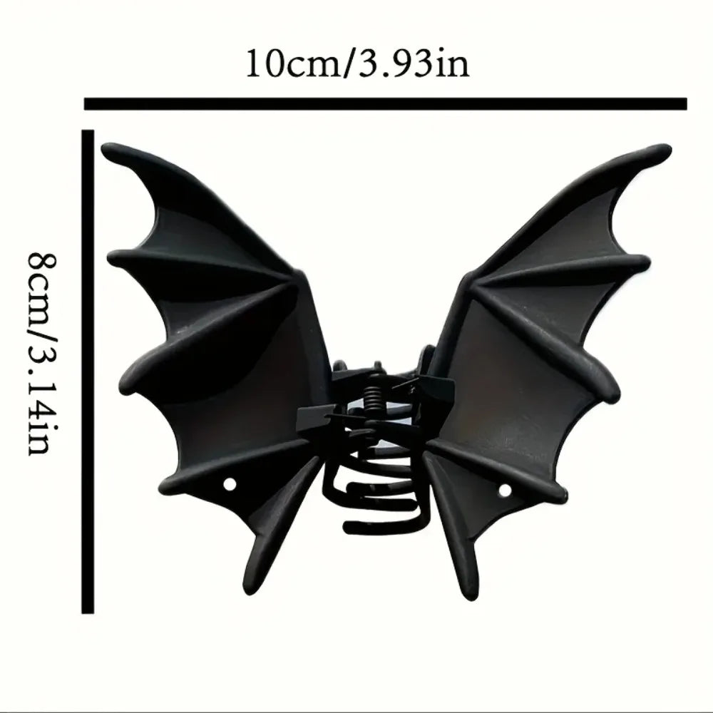 Halloween Black Bat Wings Hair Claw Clip