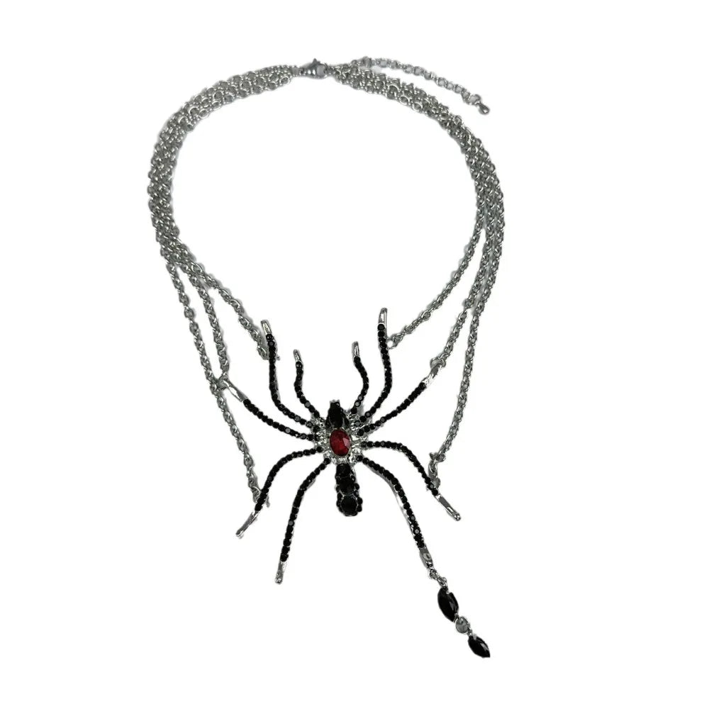 Black Spider Tassel Multi-layered Necklace