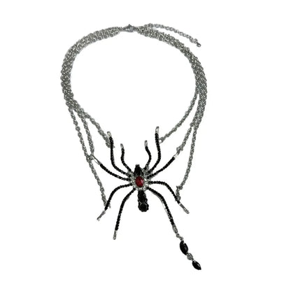Black Spider Tassel Multi-layered Necklace