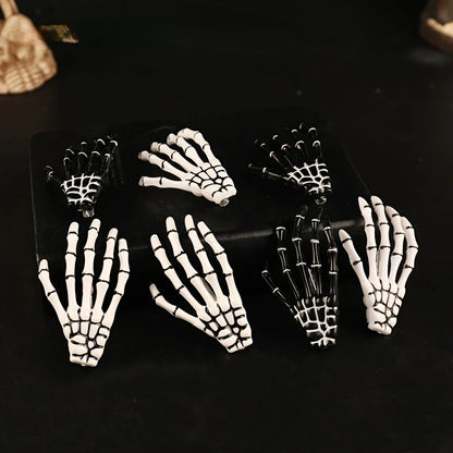 Set New Skull Hand Bone Hairpin Gripper Ghost Skeleton Hair Clips