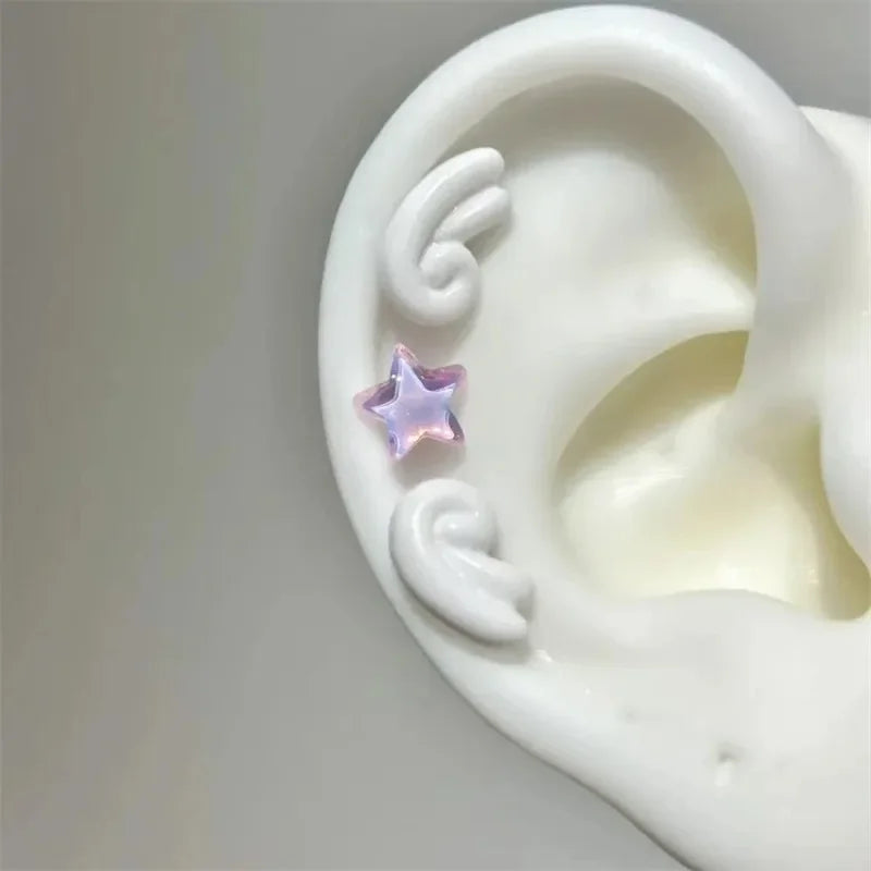3Pcs Set Shiny Angel Wings Ear Studs